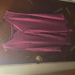 Torrid, Sleeveless V neck shirt, purple with white stars, button up, size 2